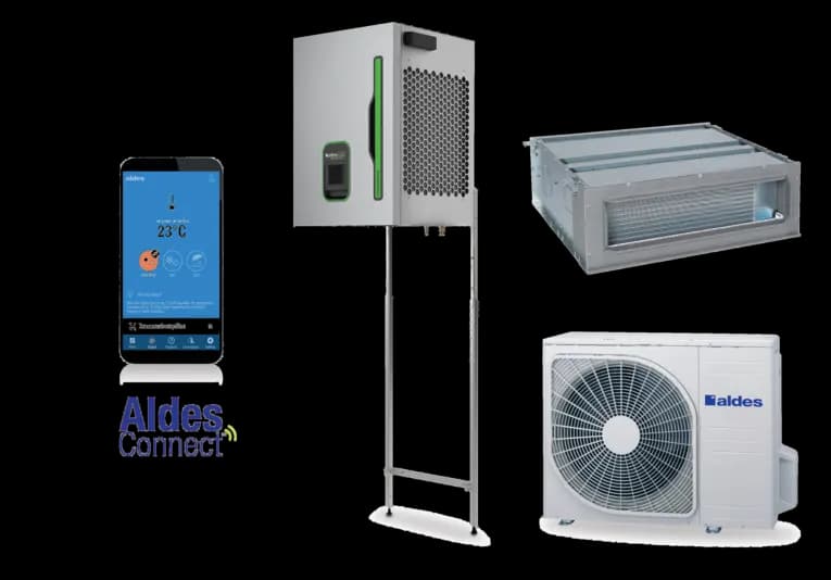 Pompe à chaleur air/air gainable Aldes T.One pilotable via l’application Aldes Connect